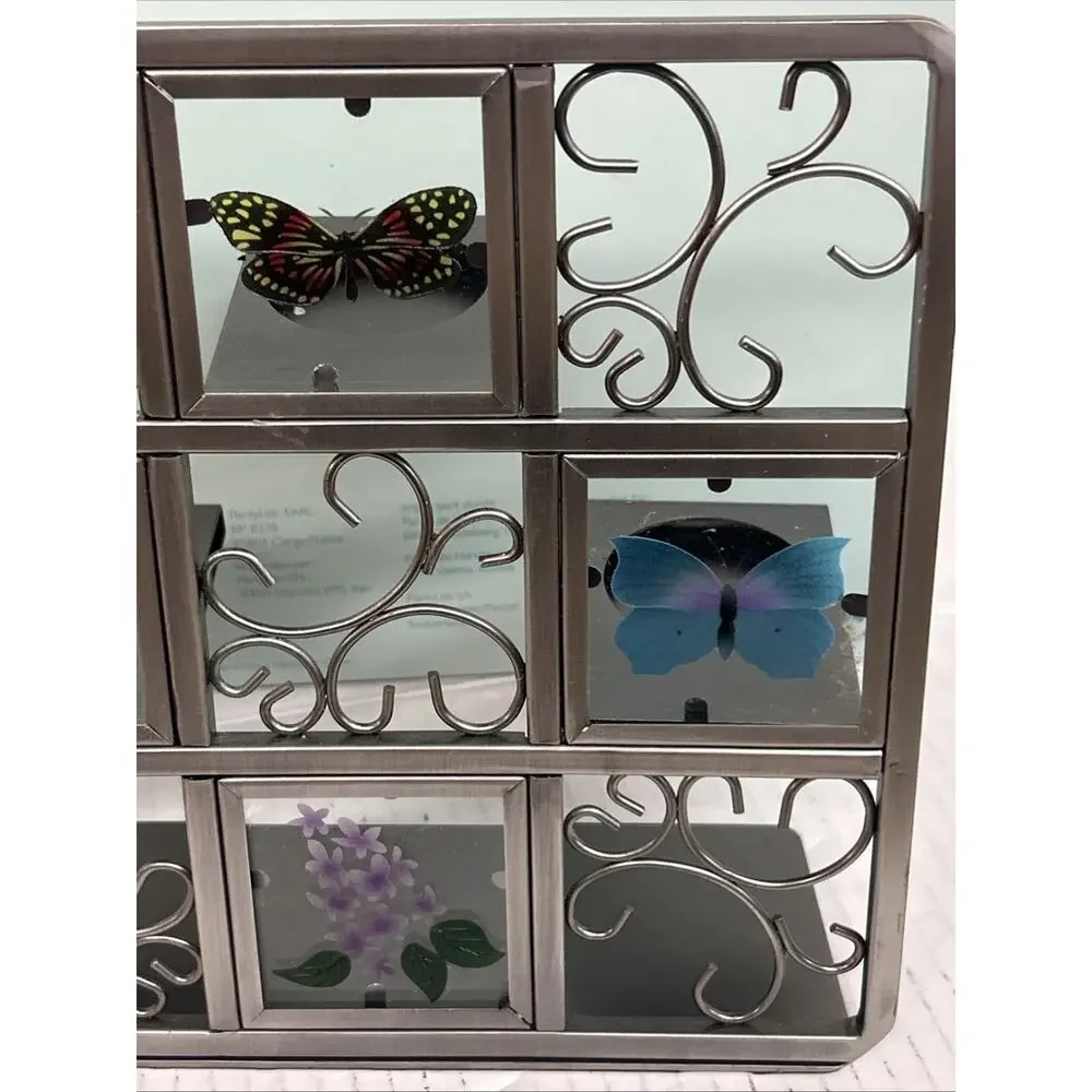PartyLite P7729 Butterfly Tealight Easel Candle Holder Metal Glass RARE VINTAGE - Picture 3 of 5